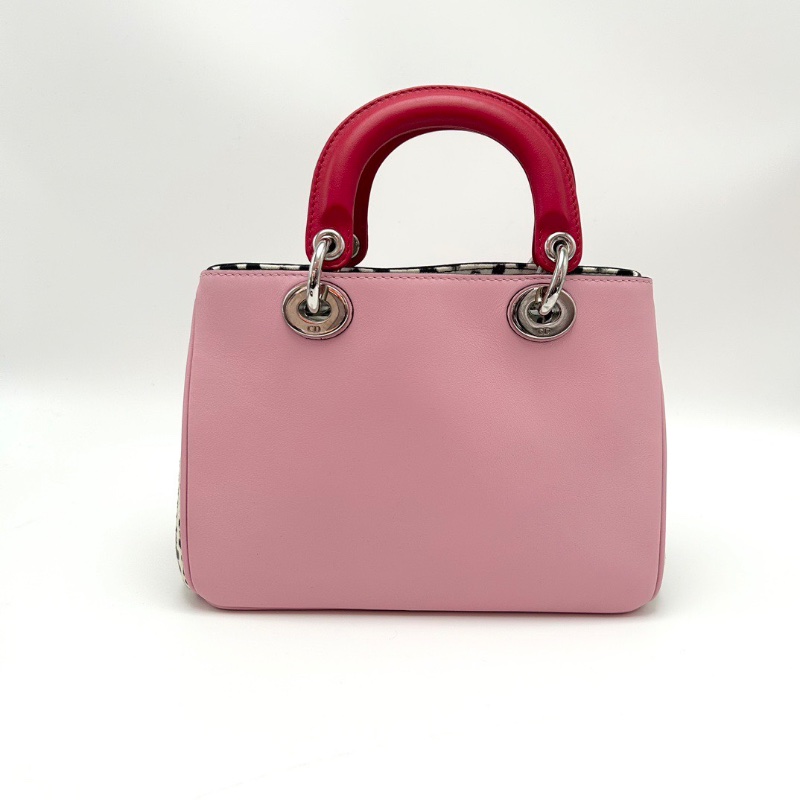 DIOR 拼色拼皮銀扣vip手提肩背斜背包23*16*10 99新配件保卡塵袋-6