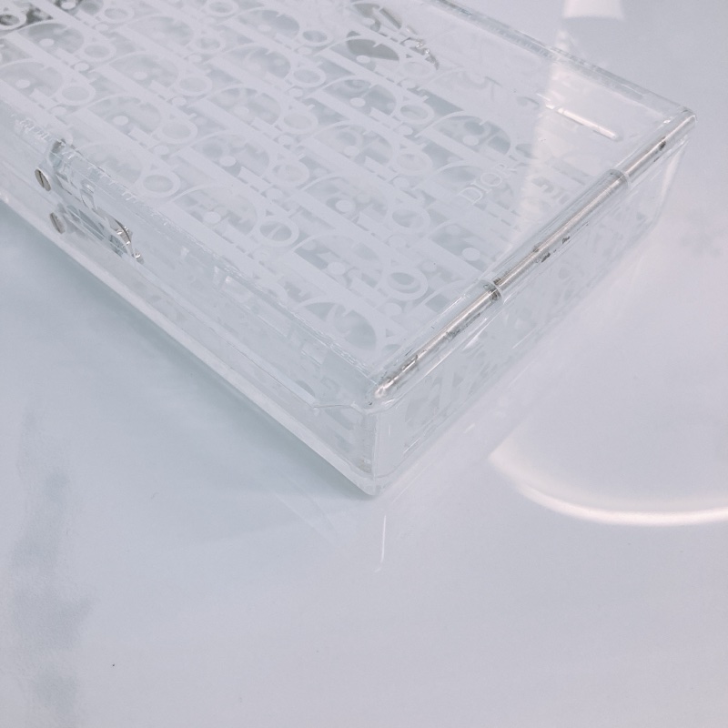 MS0515 CHRISTIAN DIOR 迪奧經典花紋透明水晶硬盒子包包VERTICAL POUCH PLEXIGLASS TRANSLUCENT-6