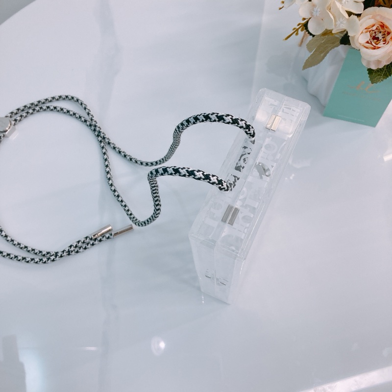 MS0515 CHRISTIAN DIOR 迪奧經典花紋透明水晶硬盒子包包VERTICAL POUCH PLEXIGLASS TRANSLUCENT-12