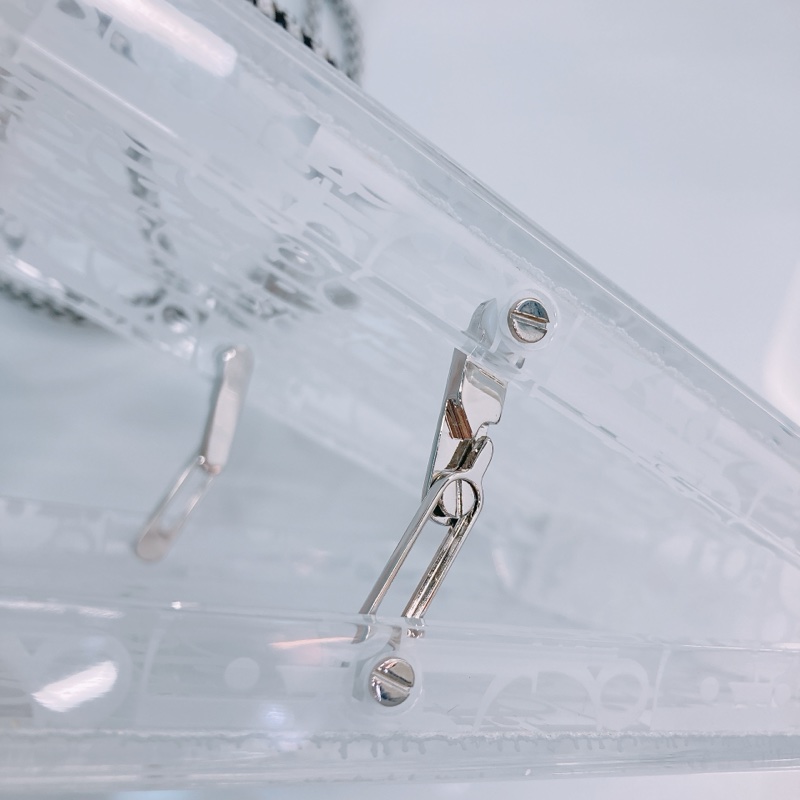 MS0515 CHRISTIAN DIOR 迪奧經典花紋透明水晶硬盒子包包VERTICAL POUCH PLEXIGLASS TRANSLUCENT-15