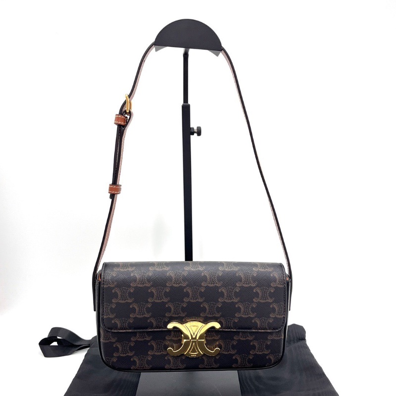 CELINE 凱旋門老花金扣肩背腋下包20.5*11.5*4 98新配件塵袋-1