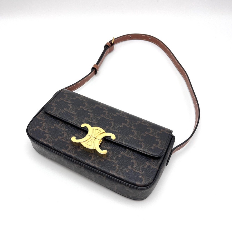 CELINE 凱旋門老花金扣肩背腋下包20.5*11.5*4 98新配件塵袋-3