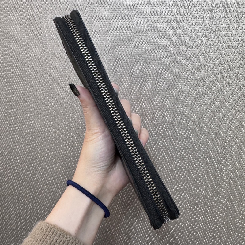LV Zippy黑灰老花拉鍊長夾 晶片款-3