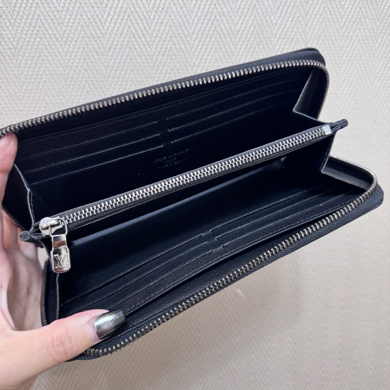 LV Zippy黑灰老花拉鍊長夾 晶片款-6