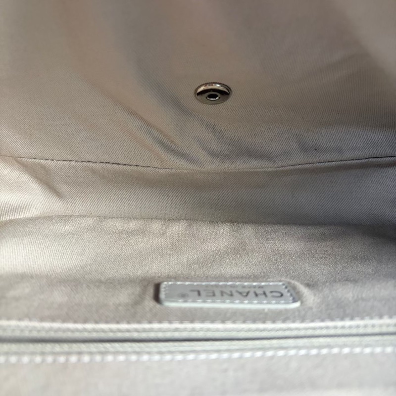 Chanel 孟買系列拉鍊款CF暗紅色銀扣荔枝皮32*20*7 98新配件塵袋-2