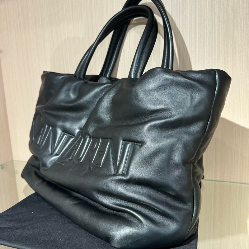 YSL聖羅蘭羊皮托特包 黑色-2