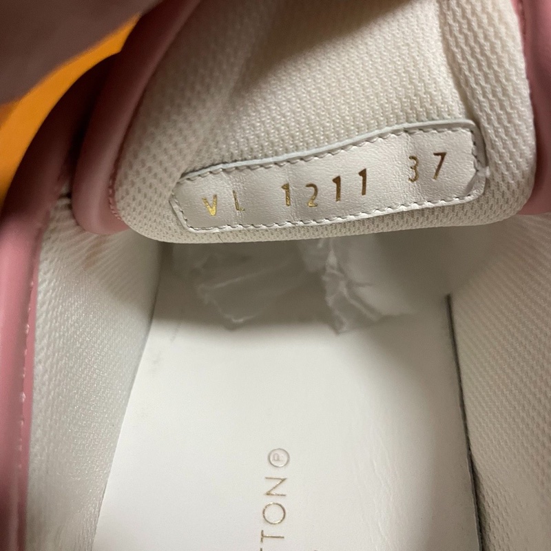 Lv Squad厚底鞋 路易威登低幫休閒鞋女款 粉白色 37碼-5