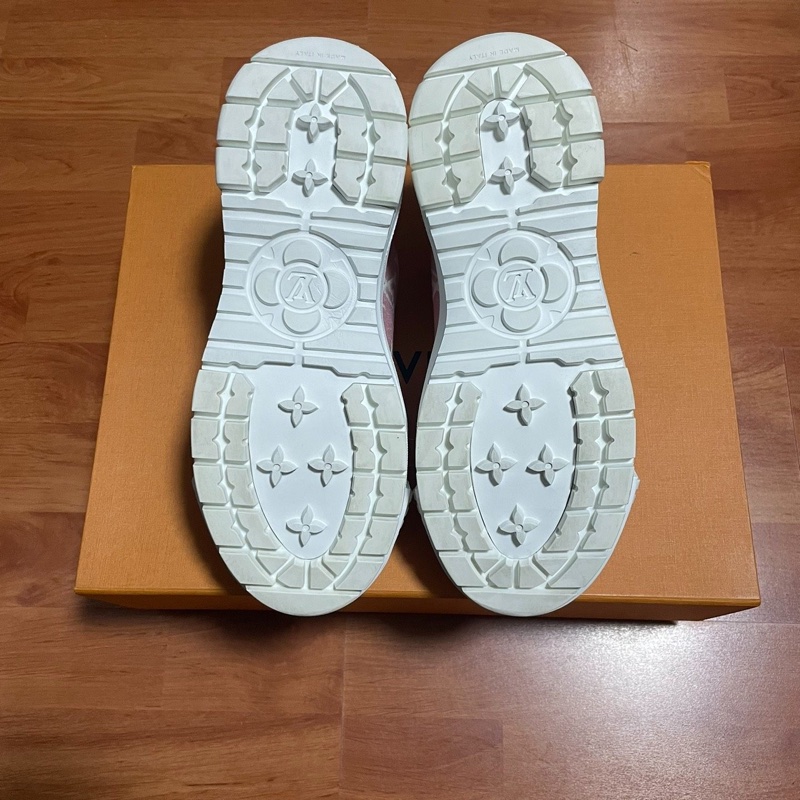 Lv Squad厚底鞋 路易威登低幫休閒鞋女款 粉白色 37碼-6