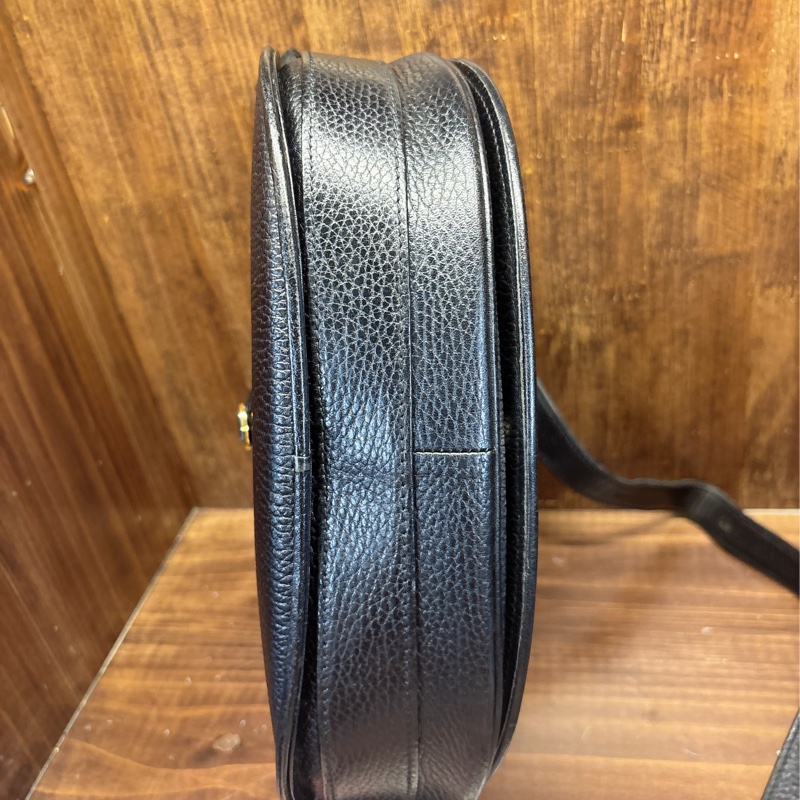 Cartier 黑色皮革斜挎包-4