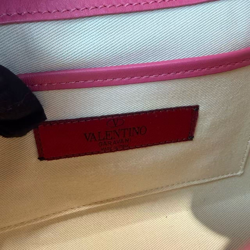 Valentino 鉚釘斜挎包粉色系搖滾風格飾釘元素時尚個性手提單肩包-7