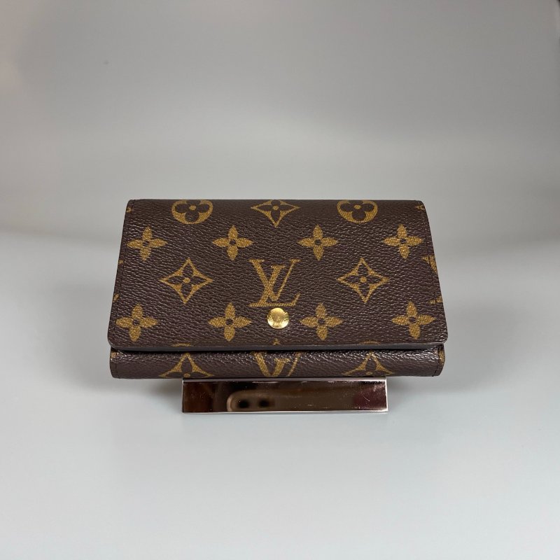 LV M61730  老花對開短夾-1