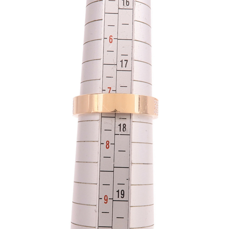 HERMES 18K玫瑰金Kelly Clochette Ring鑽石戒指Hermes#55/US#7.25-7