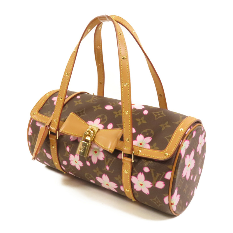 LOUIS VUITTON Monogram Cherry Blossom Papillon金扣肩背袋-2