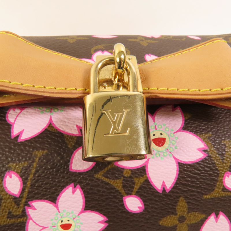 LOUIS VUITTON Monogram Cherry Blossom Papillon金扣肩背袋-6