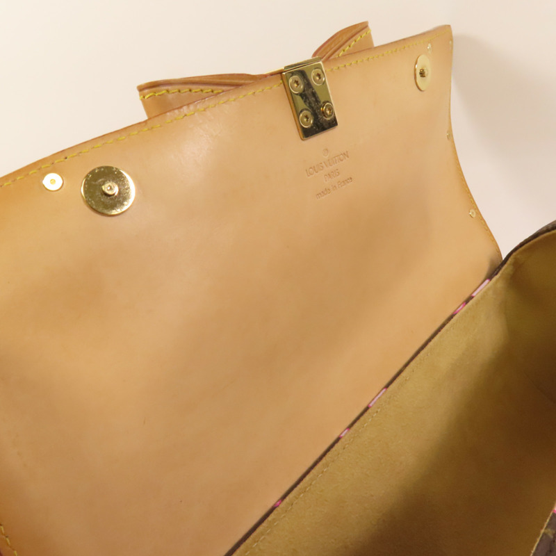 LOUIS VUITTON Monogram Cherry Blossom Papillon金扣肩背袋-13