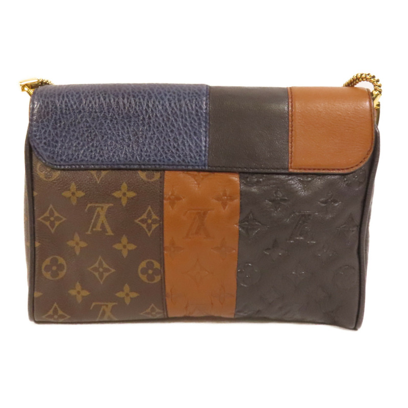LOUIS VUITTON Monogram Goatskin Pochette Plate Marine金扣肩背包-1