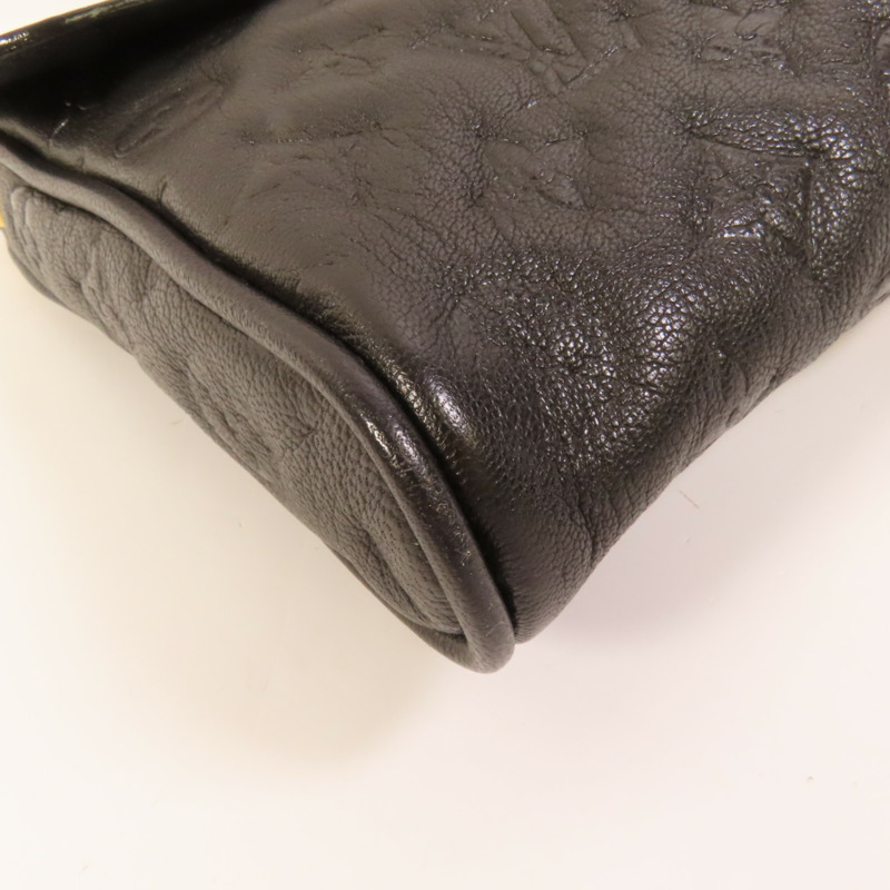 LOUIS VUITTON Monogram Goatskin Pochette Plate Marine金扣肩背包-11