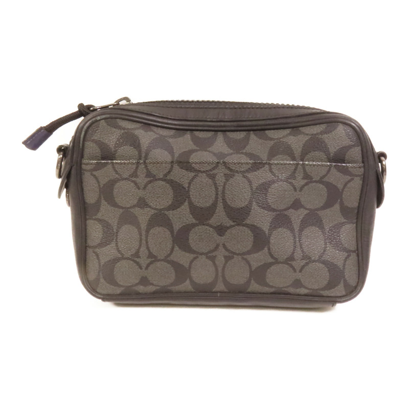 COACH 塗層帆布Sholder Bag銀扣肩背袋-1