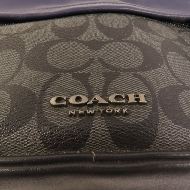 COACH 塗層帆布Sholder Bag銀扣肩背袋-6