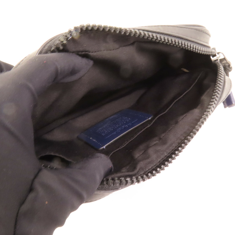 COACH 塗層帆布Sholder Bag銀扣肩背袋-7