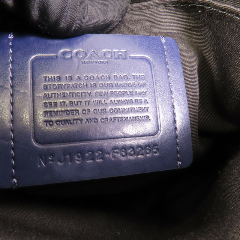 COACH 塗層帆布Sholder Bag銀扣肩背袋-9