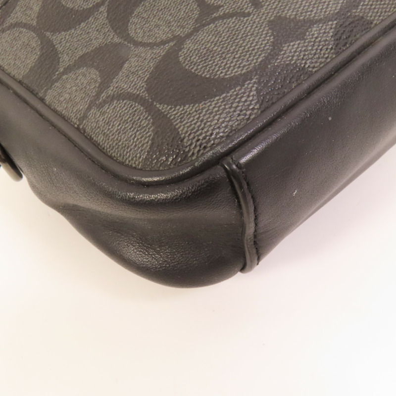 COACH 塗層帆布Sholder Bag銀扣肩背袋-10