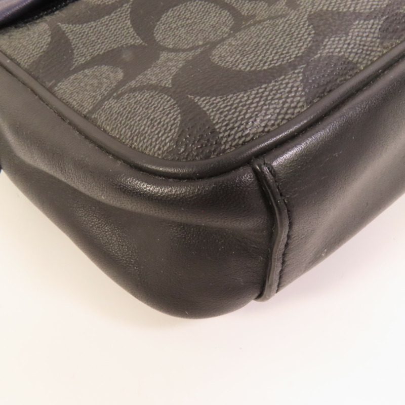COACH 塗層帆布Sholder Bag銀扣肩背袋-13