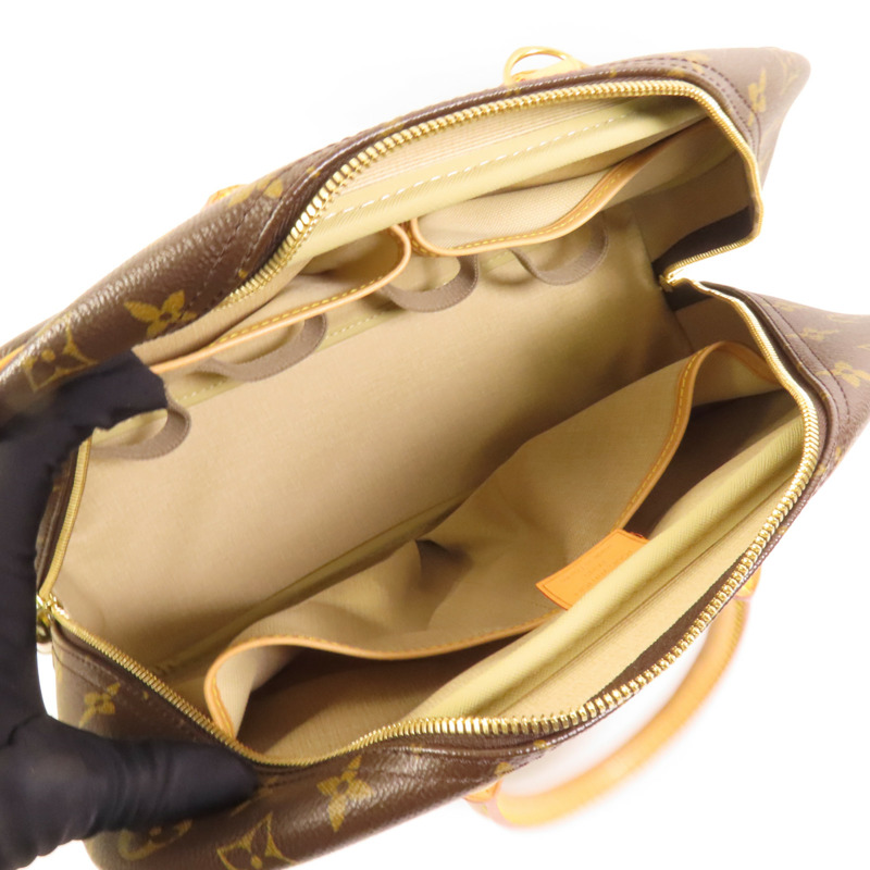 LOUIS VUITTON Monogram Deauville GM金扣手挽袋-7