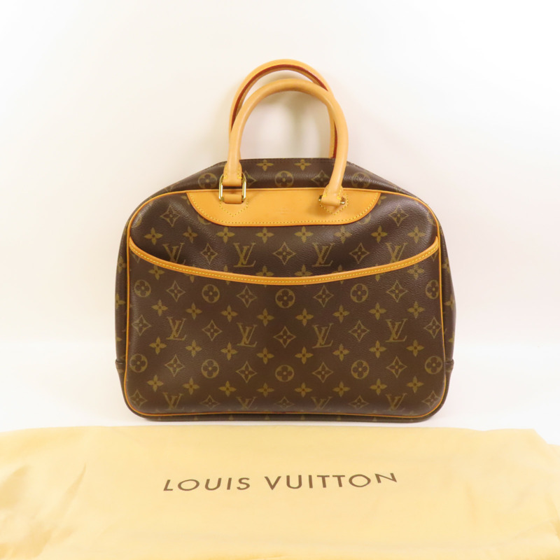 LOUIS VUITTON Monogram Deauville GM金扣手挽袋-10