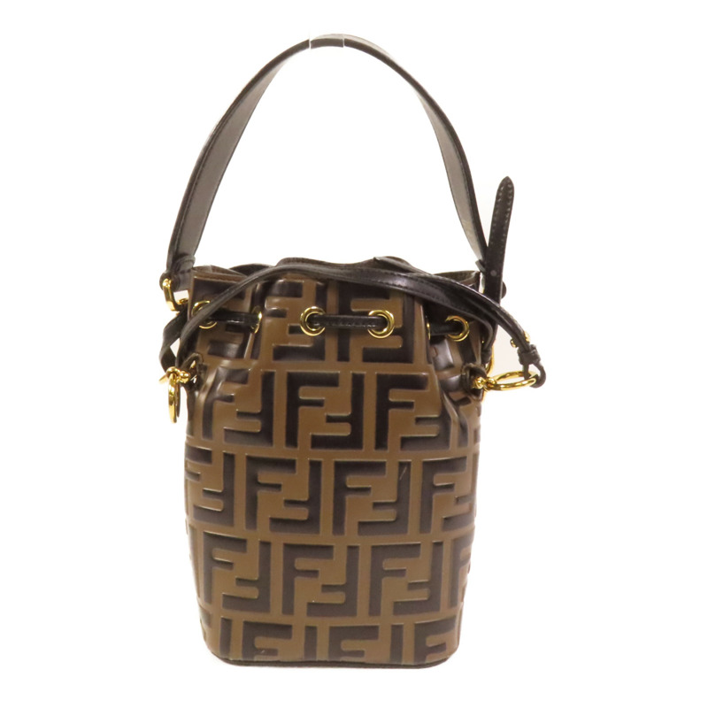 FENDI 牛皮皮革Mini Mon Tresor金扣手挽肩背兩用袋-1