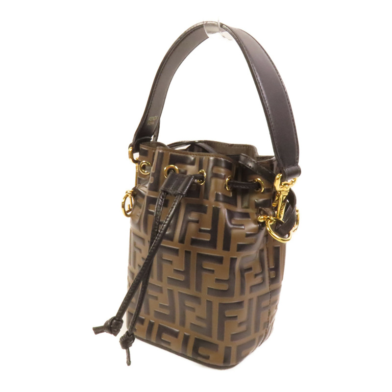 FENDI 牛皮皮革Mini Mon Tresor金扣手挽肩背兩用袋-2