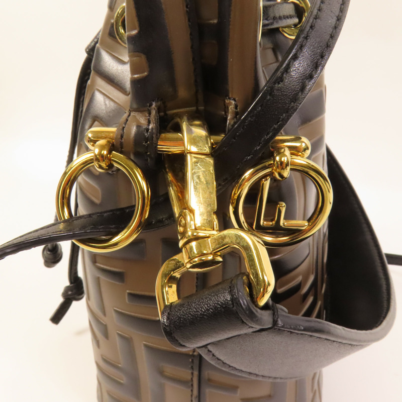 FENDI 牛皮皮革Mini Mon Tresor金扣手挽肩背兩用袋-5