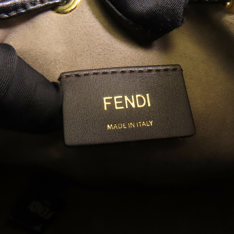 FENDI 牛皮皮革Mini Mon Tresor金扣手挽肩背兩用袋-7