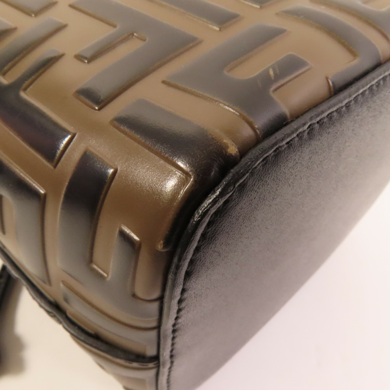 FENDI 牛皮皮革Mini Mon Tresor金扣手挽肩背兩用袋-9