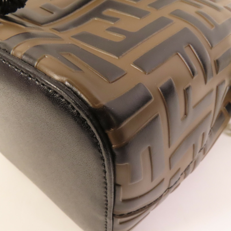 FENDI 牛皮皮革Mini Mon Tresor金扣手挽肩背兩用袋-11