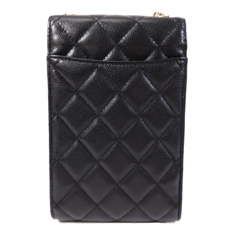 CHANEL 牛皮皮革Phone Bag金扣鏈帶肩背袋-1