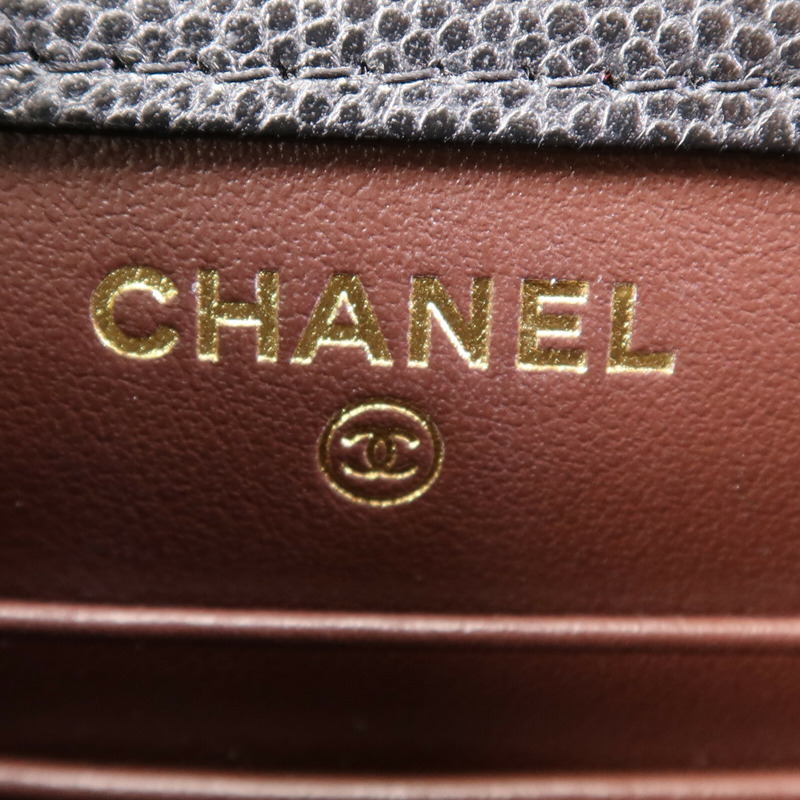 CHANEL 牛皮皮革Phone Bag金扣鏈帶肩背袋-5