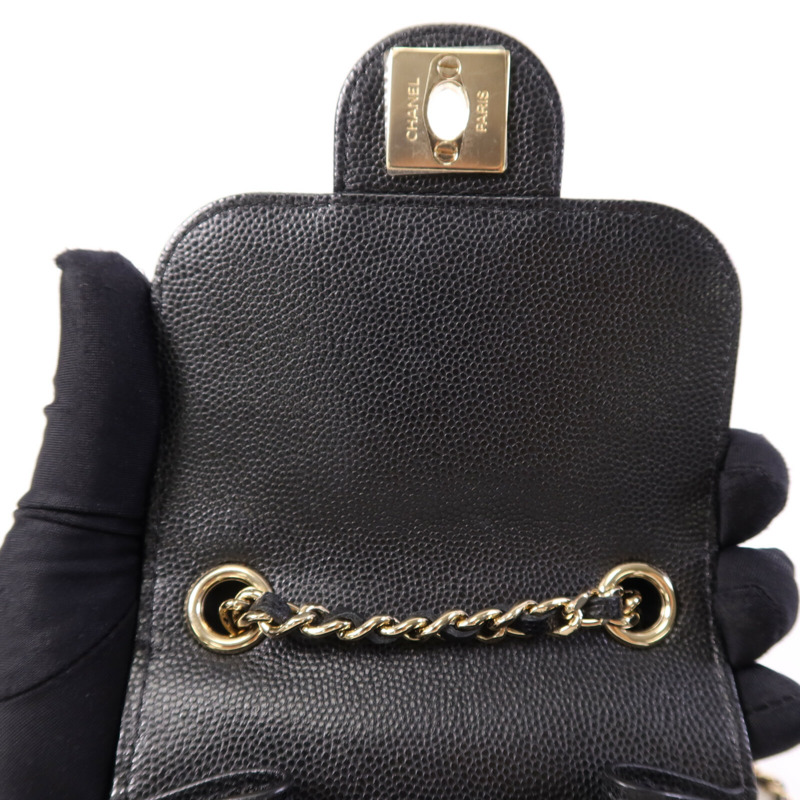 CHANEL 牛皮皮革Phone Bag金扣鏈帶肩背袋-14