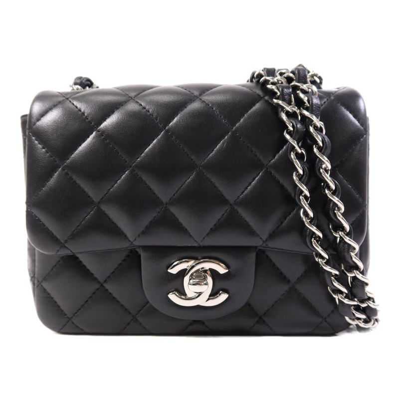 CHANEL 羊皮皮革Classic 17銀扣鏈帶肩背袋-0