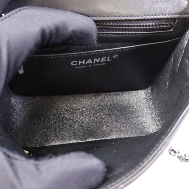 CHANEL 羊皮皮革Classic 17銀扣鏈帶肩背袋-4
