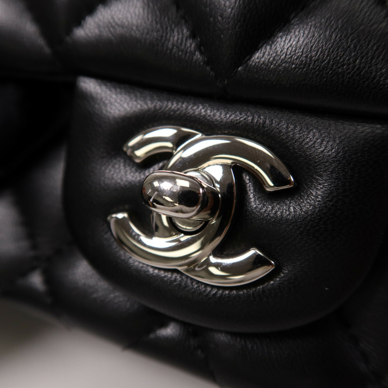 CHANEL 羊皮皮革Classic 17銀扣鏈帶肩背袋-6