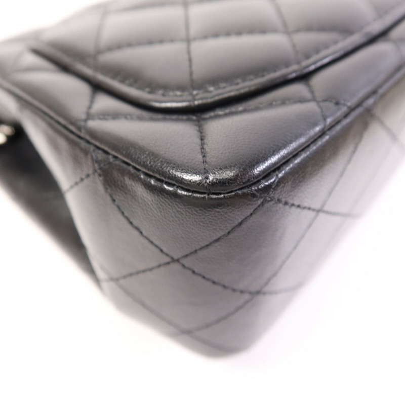 CHANEL 羊皮皮革Classic 17銀扣鏈帶肩背袋-13