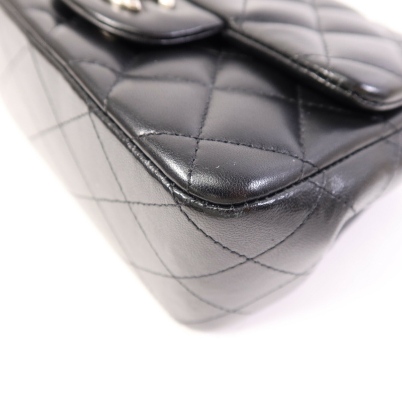 CHANEL 羊皮皮革Classic 17銀扣鏈帶肩背袋-14
