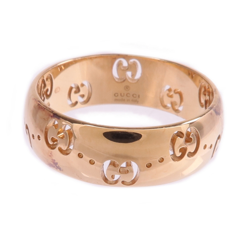 GUCCI 18K玫瑰金GG Icon Ring戒指Gucci#14/US#6.75-1