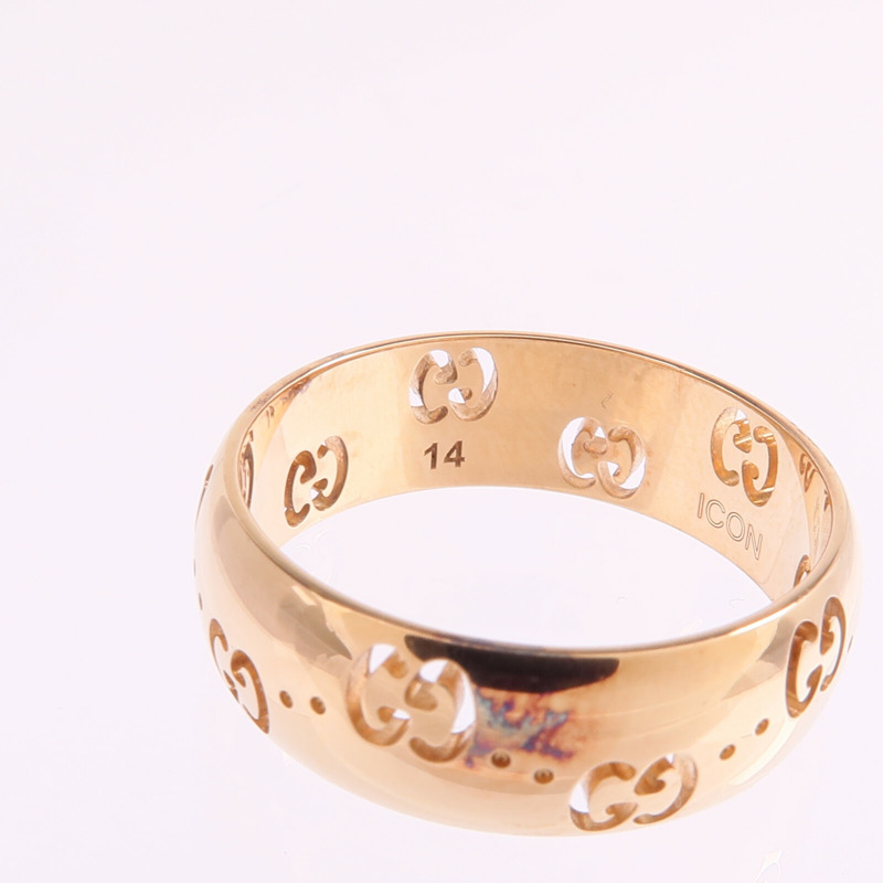 GUCCI 18K玫瑰金GG Icon Ring戒指Gucci#14/US#6.75-5