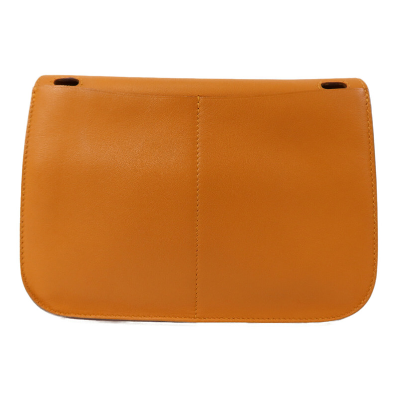HERMES Swift皮革Halzan Mini銀扣鏈帶肩背袋Apricot-1