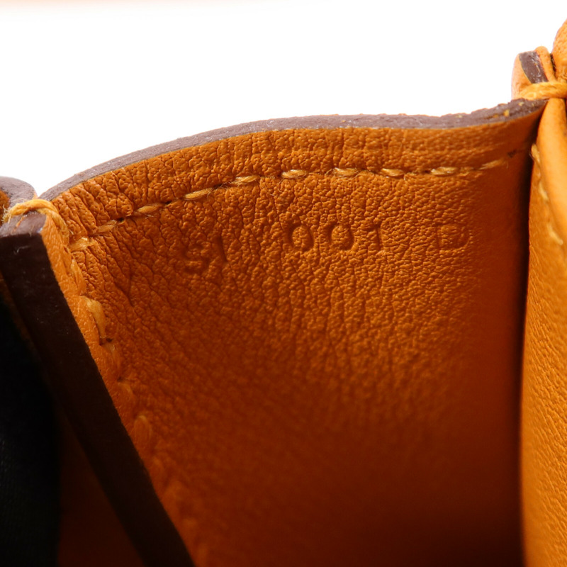 HERMES Swift皮革Halzan Mini銀扣鏈帶肩背袋Apricot-7