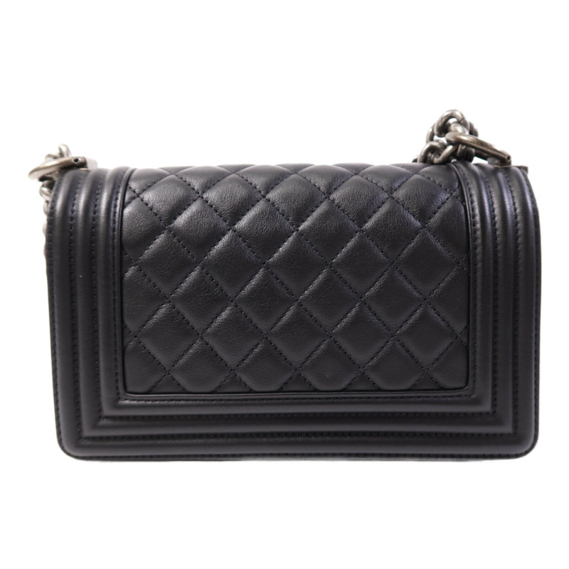 CHANEL 牛皮皮革Boy 20銀扣鏈帶肩背袋-1