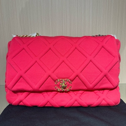 CHANEL香奈兒19bag 單肩包 大號粉紅色