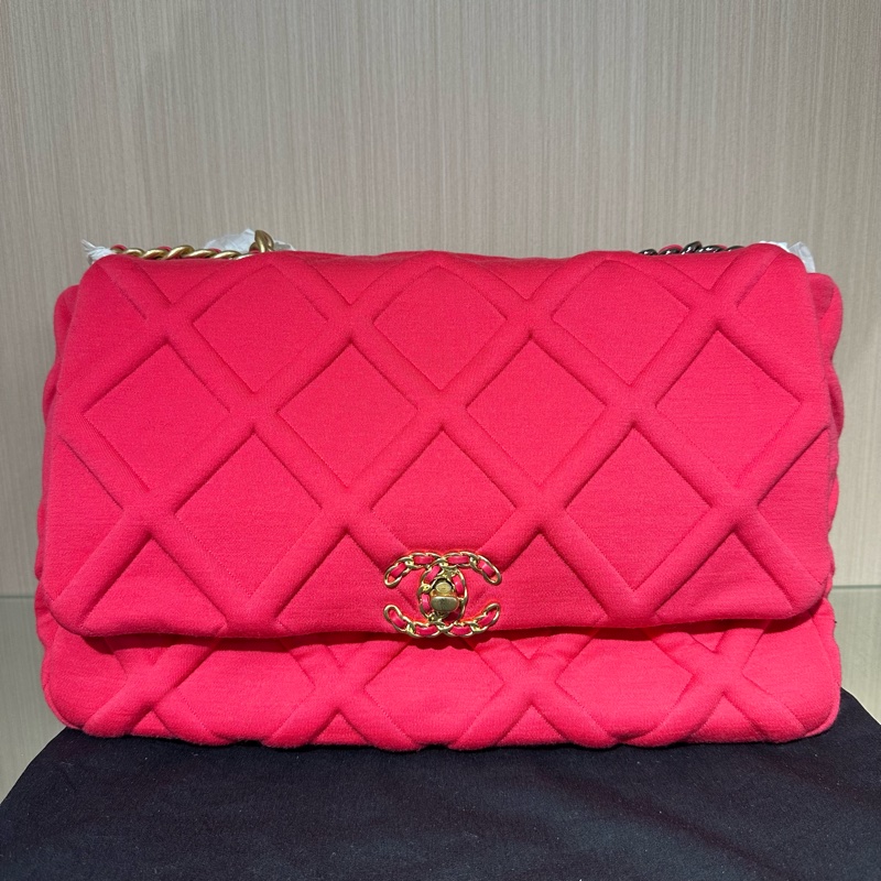 CHANEL香奈兒19bag 單肩包 大號粉紅色-0